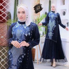GAMIS OZIAS TILE 09528 LD 105 I Gamis Kondangan Wanita Casual I Gamis Fashion Muslimah