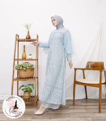 GAMIS OZIAS BROKAT BALIYA 09864 LD 105 I Gamis Kondangan Cantik I Gamis Simpel Wanita Nyaman Muslim