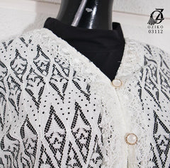 VEST OUTER OZIKO BROKAT 03112 LD 105 I Outer Kondangan Wanita I Cardigan Simpel Wanita Santai