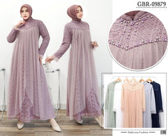 GAMIS OZIAS BROKAT KAGURA 09879 LD 105 I Gamis Super Cantik I Gamis Fashion Muslim Wanita Santai Nyaman Fit Panjang
