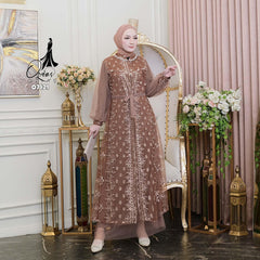 GAMIS OZIAS TILE NAMIRA 07121 LD 105 I Gamis Tile Bordir I Gamis Pesta Wanita