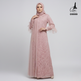 GAMIS OZIAS BROKAT AZURA 09999 LD 105 I Gamis Kondangan Simpel I Gamis Muslimah Wisuda Nyaman Panjang