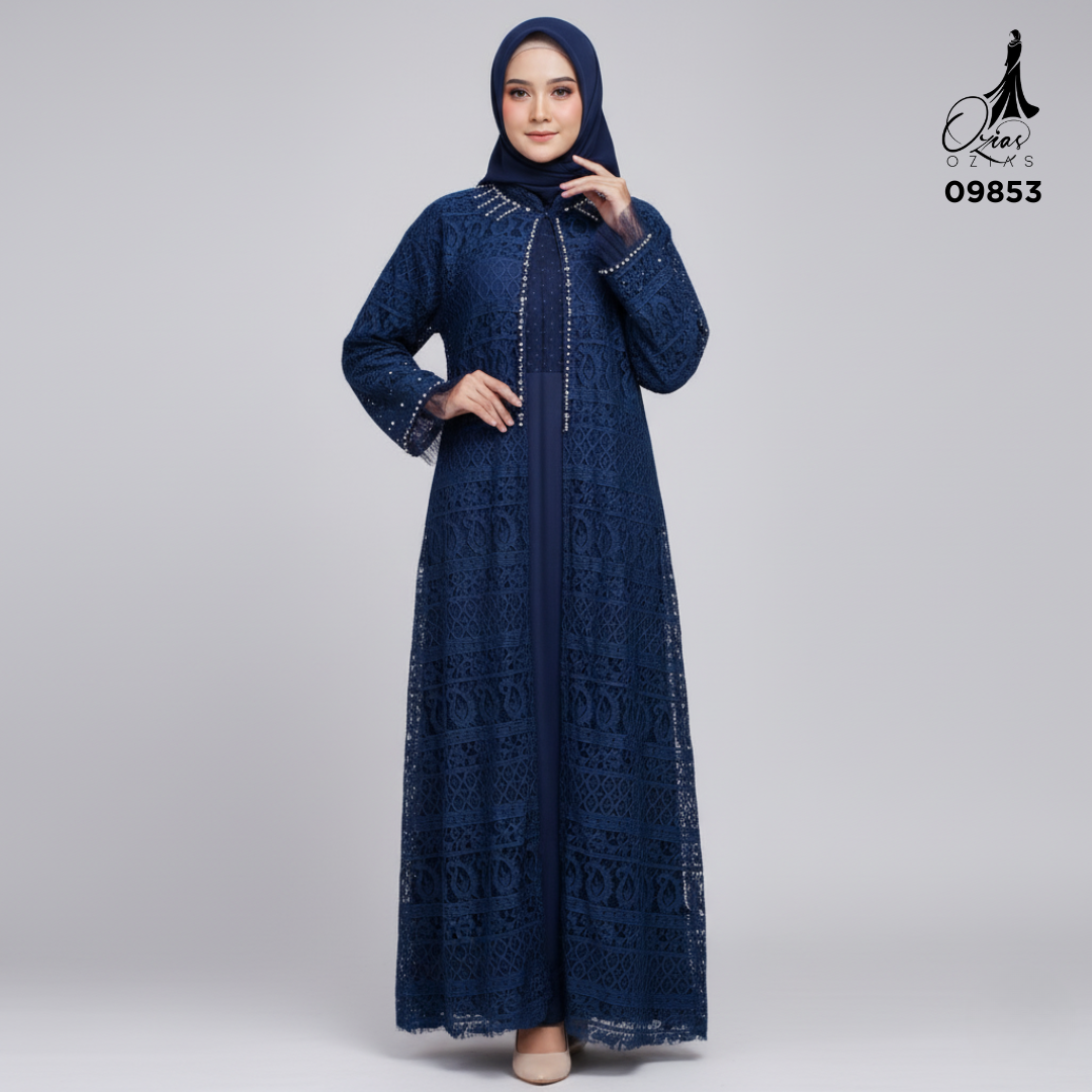 GAMIS OZIAS BROKAT KAGURA JUMBO 09853 LD 105 & LD 120 I Gamis Pengajian Simple I Fashion Muslimah Nyaman Panjang 2XL