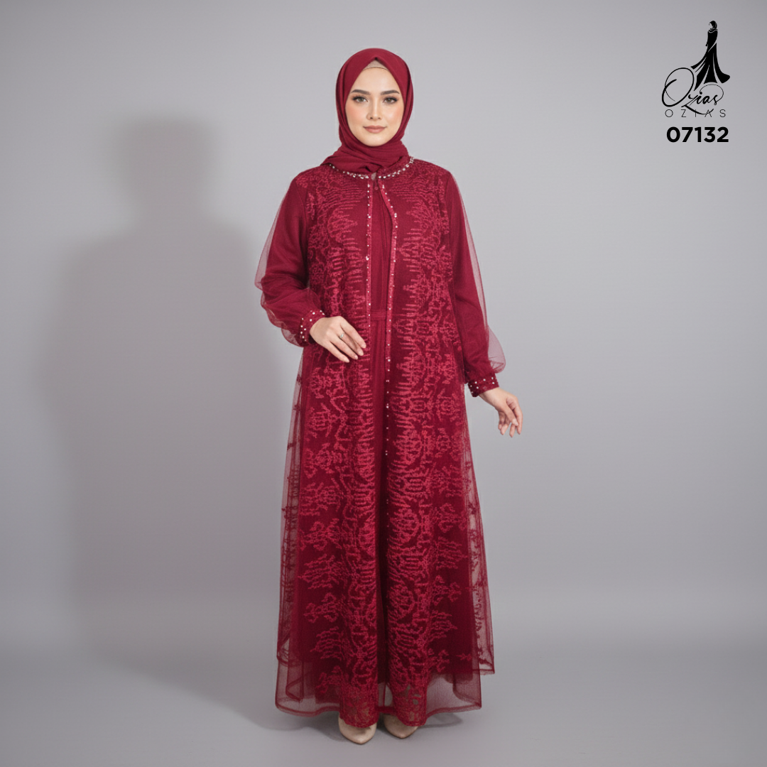 GAMIS OZIAS TILE NAMIRA 07132 LD 120 150 I Gamis Kondangan Wanita I Gamis Mewah Muslimah 2XL 5XL