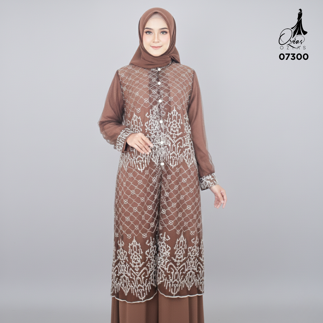 GAMIS OZIAS TILE 07300 LD 105 I Gamis Kondangan Wanita I Gamis Fashion Casual