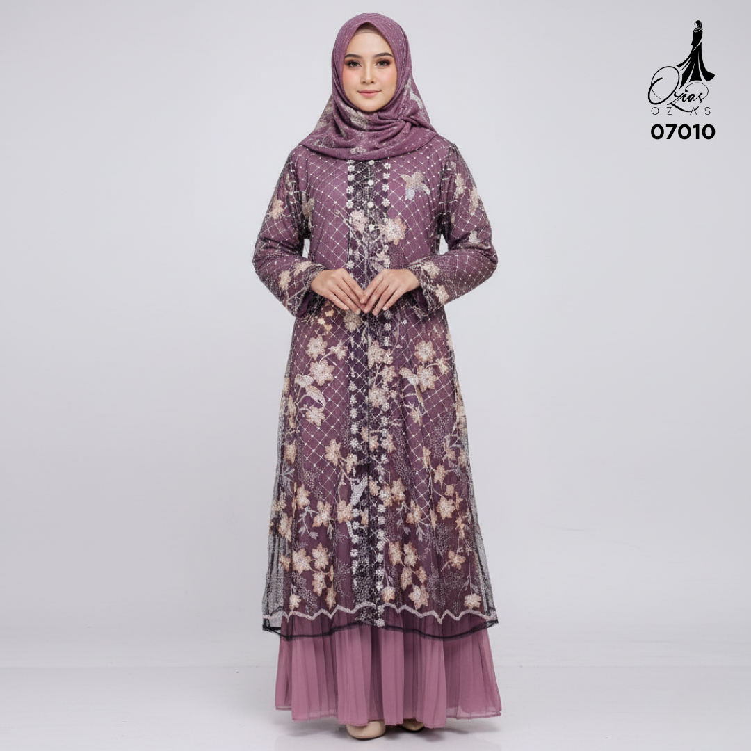GAMIS OZIAS TILE 07010 LD 105 120 I Gamis Kondangan Mewah I Gamis Wisuda Muslimah Nyaman Panjang 2XL