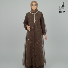 GAMIS OZIAS TILE SPANGLE 07307 LD 105 120 I Gamis Kondangan Wanita I Gamis Fashion Casual 2XL