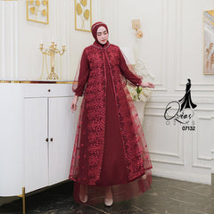 GAMIS OZIAS TILE NAMIRA 07132 LD 120 I Gamis Kondangan Wanita I Gamis Mewah Muslimah 2XL