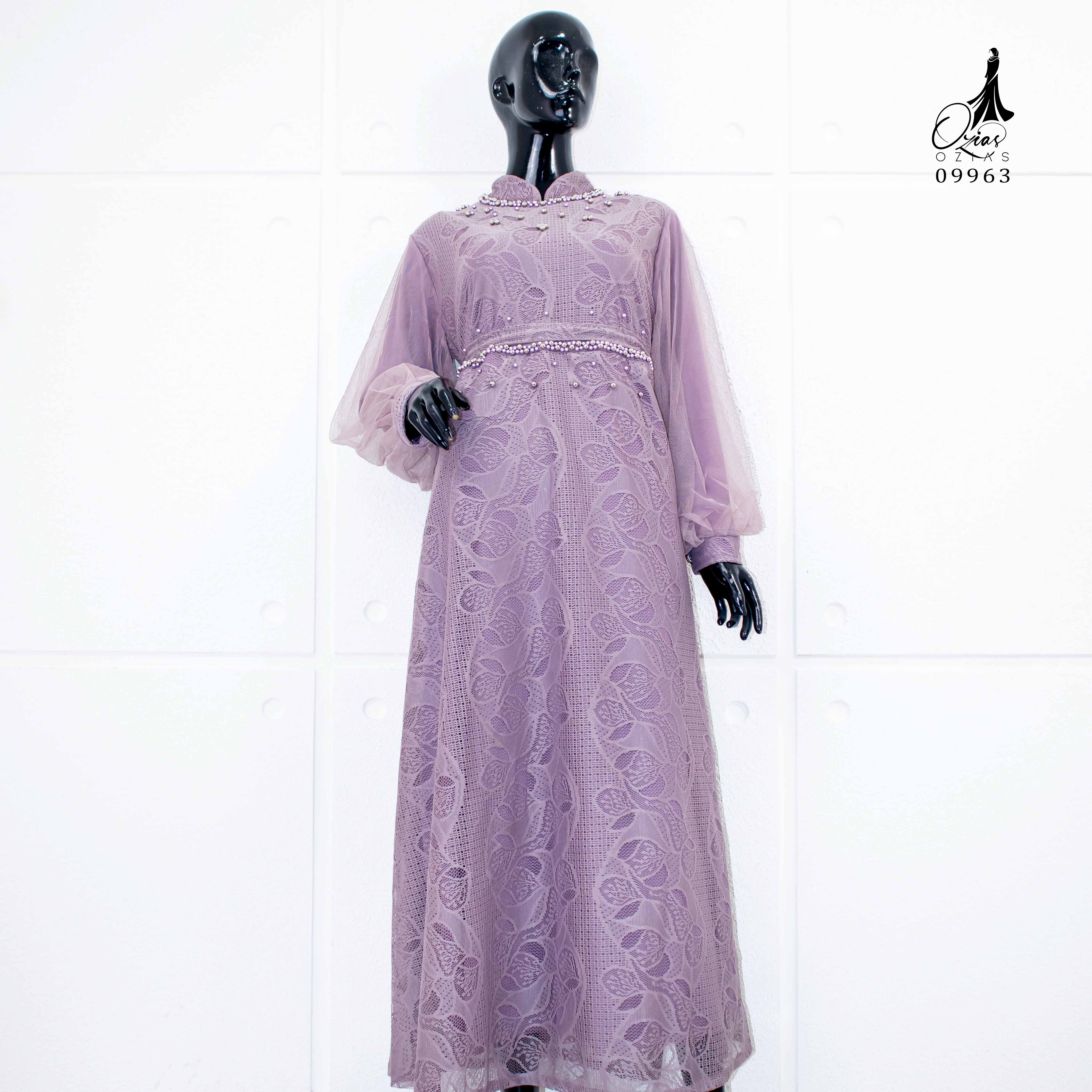 GAMIS OZIAS BROKAT FIORA 09963 LD 105 I Gamis Fashion Wanita I Gamis Kondangan