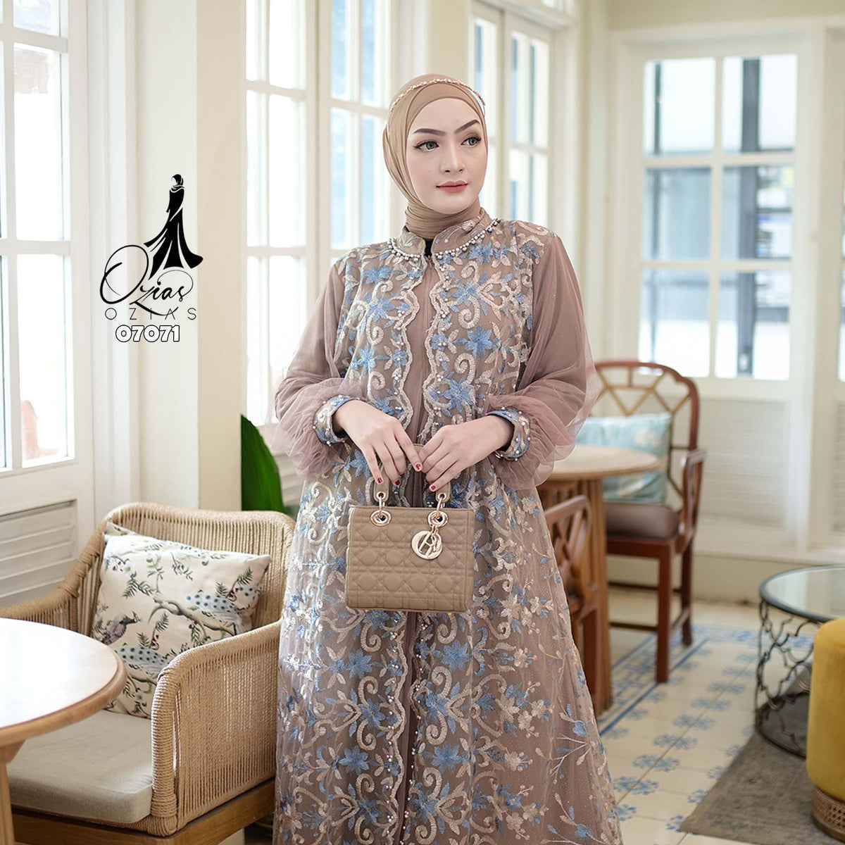 GAMIS OZIAS TILE NAMIRA 07071 LD 105 I Gamis Kondangan Cantik I Gamis Fashion Muslimah.