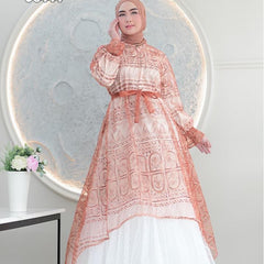GAMIS OZIAS TILE MOSCREPE PREMIUM 06444 LD 105 I Gamis Fashion Muslimah I Gamis wisuda Rompi Nyaman Panjang