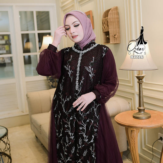GAMIS OZIAS TILE 07226 LD 105 I Gamis Kondangan Wanita I Gamis Casual Wisuda