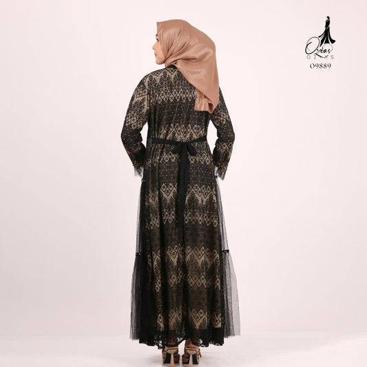GAMIS OZIAS FLORANCE RUMBAI 09889 LD 105CM I Gamis Mewah Pesta I Gamis Home Nyaman Muslim