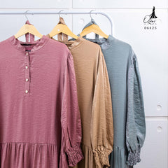 GAMIS OZIAS SHIMMER 06425 LD 105 I Gamis Polos Adem I Fashion Muslimah Simpel l Busui Friendly Nyaman Panjang