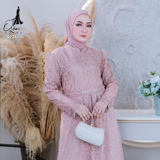 GAMIS OZIAS TILE 07282 LD 105 I Gamis Kondangan Wanita I Gamis Formal Casual