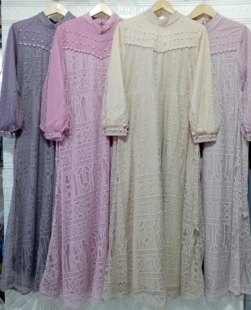 GAMIS OZIAS BROKAT 09537 LD 105 I Gamis Kondangan Wanita I Gamis Simpel Remaja