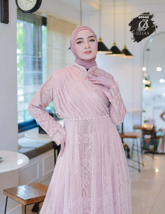 GAMIS OZIAS BROKAT HARMONIA 09940 LD 105 & LD 120 I Gamis Mewah Kondangan I Fashion Muslimah Santai Panjang Nyaman