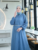 GAMIS OZIAS BROKAT BALIYA 09990 LD 105 I Gamis Kondangan Muslimah I Gamis Wisuda Cantik I Gamis Belt Mutiara Nyaman Panjang