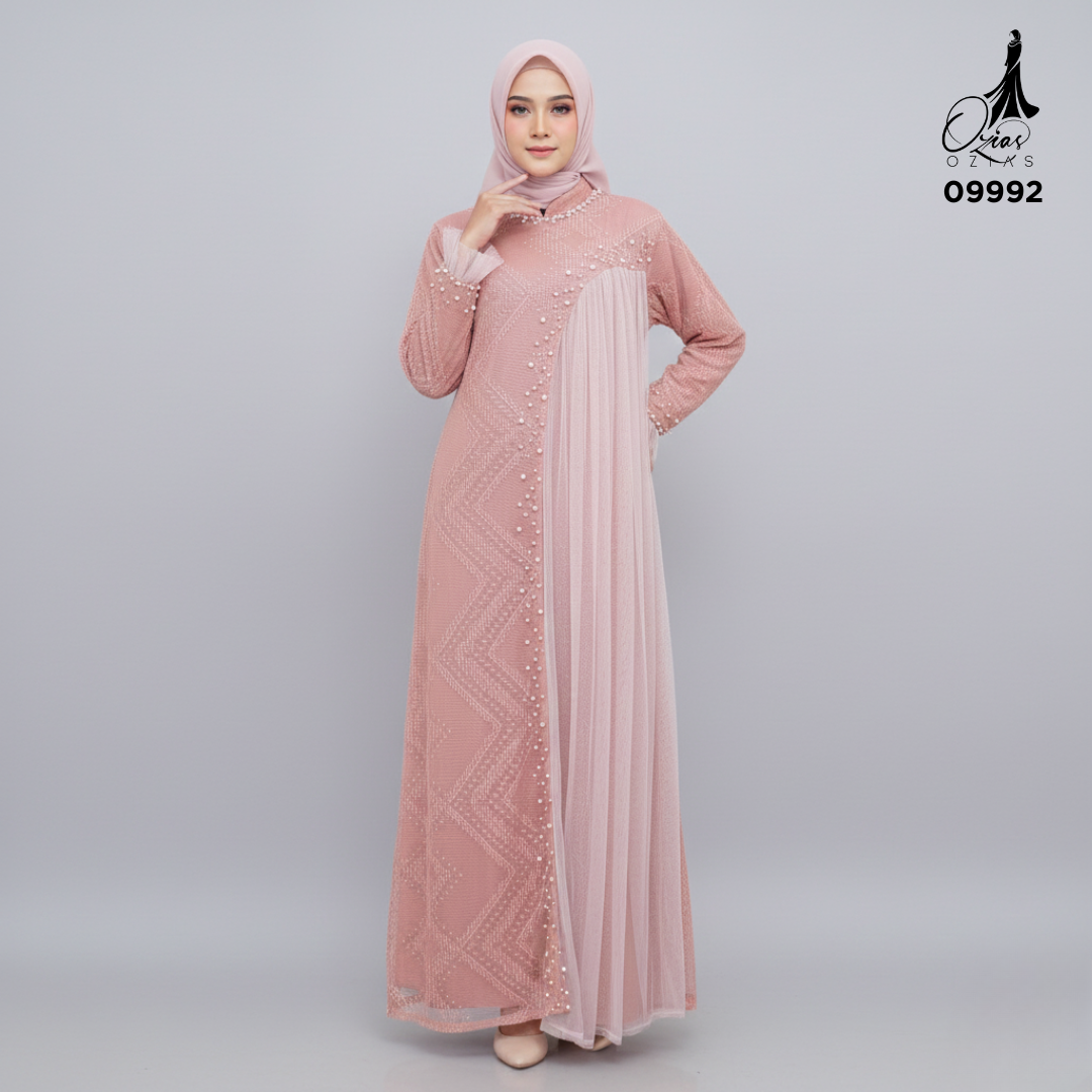GAMIS OZIAS BROKAT INAYA 09992 LD 105 I Gamis Wisuda Cantik I Gamis Pesta Lamaran Muslim Nyaman 2XL