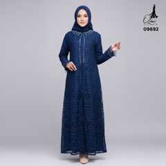 GAMIS OZIAS BROKAT JUMBO FIMELA 09692 LD 105 & LD 120 I Gamis Kondangan Jumbo I Fashion Muslimah Wanita Panjang 2XL