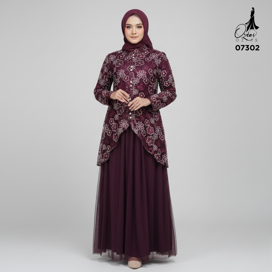 GAMIS OZIAS TILE 07302 LD 105 I Gamis Kondangan Wanita I Gamis Fashion Casual