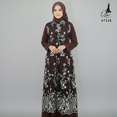 GAMIS OZIAS TILE MAHOGANY 07326 LD 105 I Gamis Kondangan Wanita I Gamis Fashion Lebaran