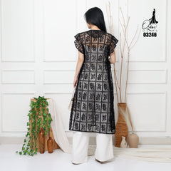 VEST OUTER OZIKO BROKAT SNOW WHITE 03246 LD 105 I Outer Kondangan Wanita I Outer Fashion Muslimah
