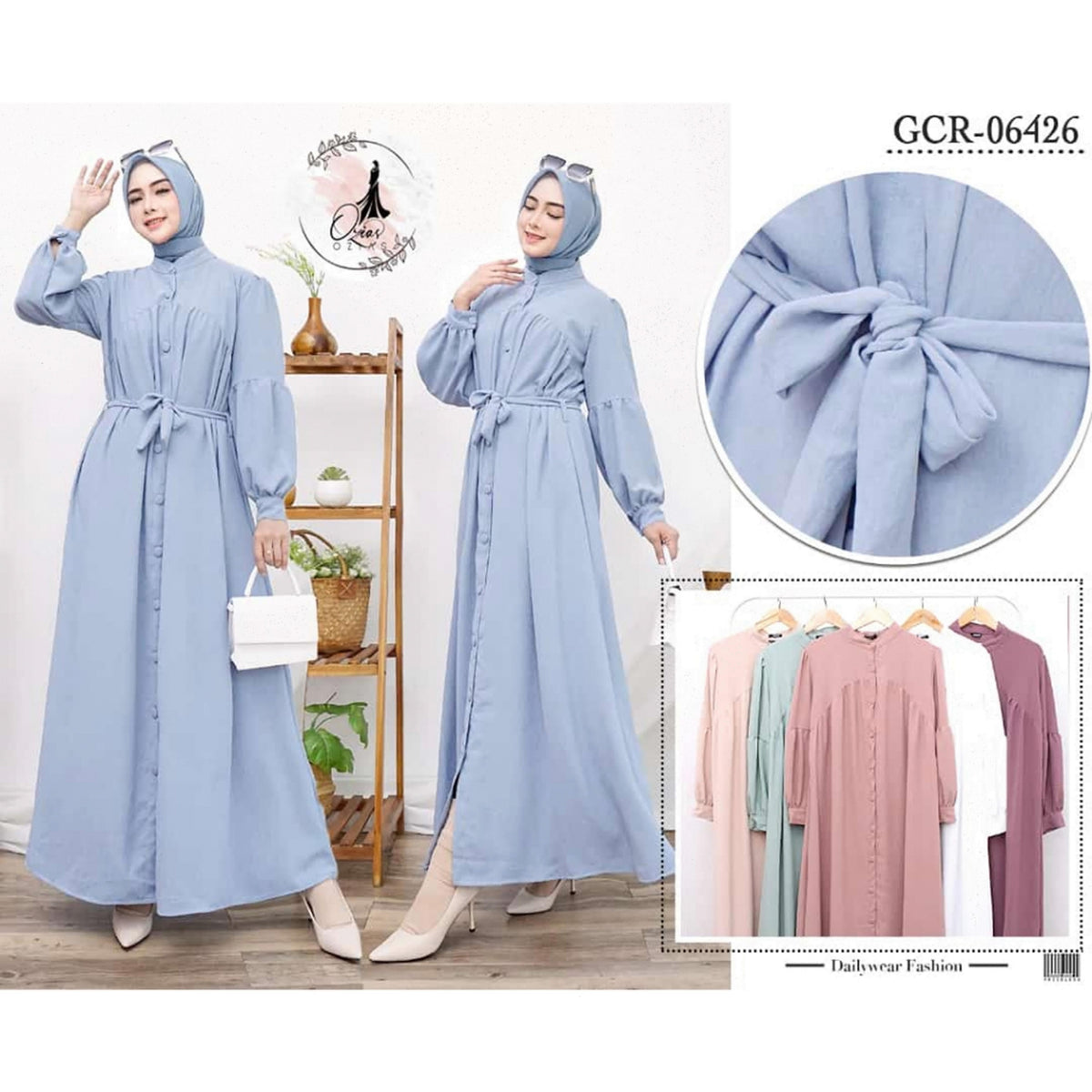 GAMIS OZIAS CRINGKLE POLOS 06426 LD 105 I Fashion Muslimah I Dress Home Busui Friendly