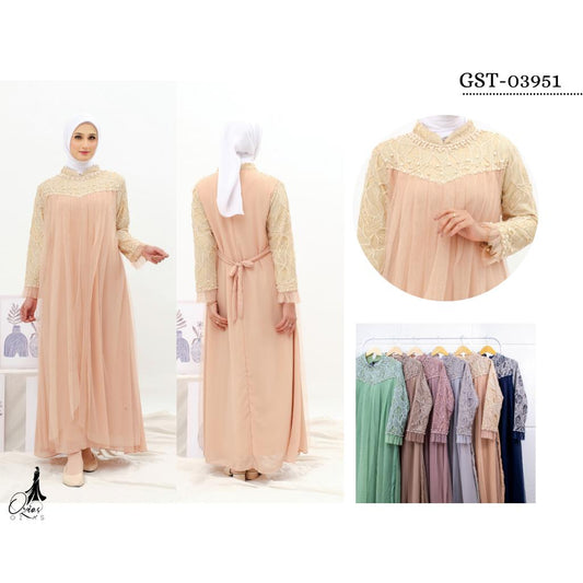 GAMIS OZIAS CERUTY 03951 I Gamis Kondangan Import I Fashion Muslimah  Nyaman Panjang