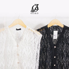 VEST OUTER OZIKO BROKAT 03112 LD 105 I Outer Kondangan Wanita I Cardigan Simpel Wanita Santai