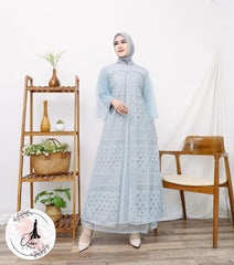 GAMIS OZIAS BROKAT BALIYA 09864 LD 105 I Gamis Kondangan Cantik I Gamis Simpel Wanita Nyaman Muslim