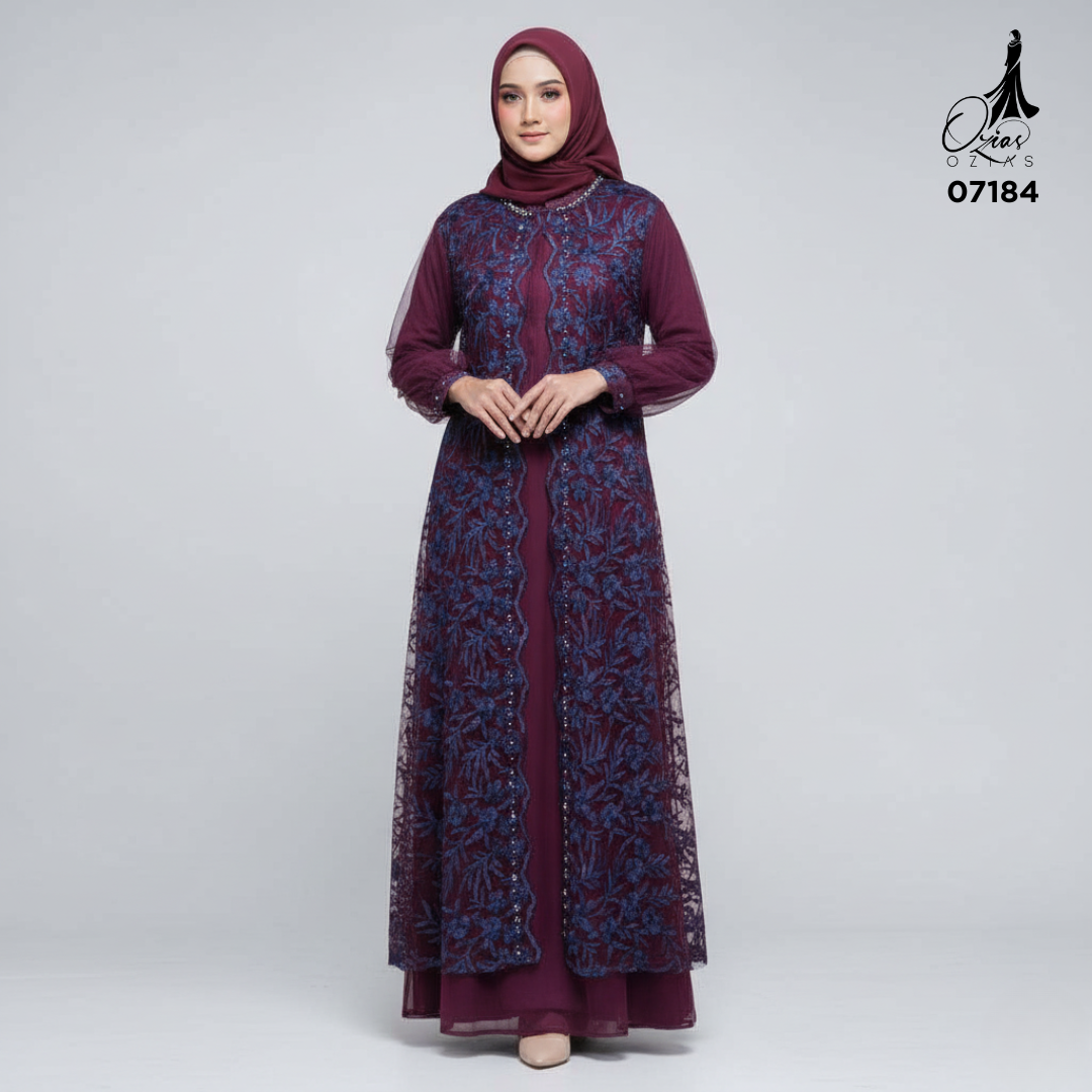 GAMIS OZIAS TILE NAMIRA 07184 LD 120 I Gamis Kondangan Wanita I Gamis Pesta Muslimah 2XL