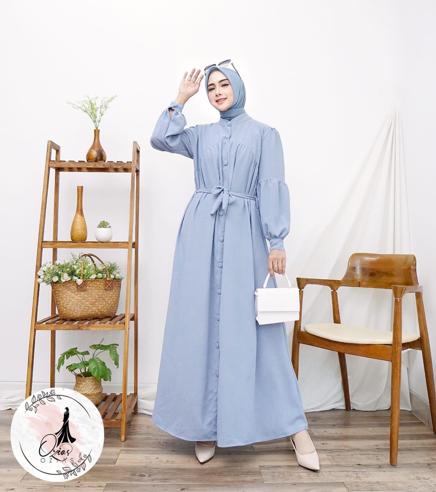 GAMIS OZIAS CRINGKLE POLOS 06426 LD 105 I Fashion Muslimah I Dress Home Busui Friendly