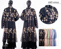 GAMIS OZIAS TILE 07011 LD 105 I Gamis Kondangan Pesta I Gamis Outer Cantik Muslim Nyaman