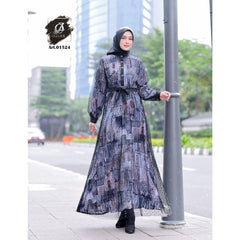 GAMIS OZIAS VISCOSE 01524 LD 105 I Gamis Pesta Simpel I Gamis Fashion Muslimah  Nyaman Panjang