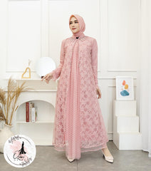 GAMIS OZIAS BROKAT 09792 LD 105 I Gamis Kondangan SImpel I Gamis Cantik Wisuda