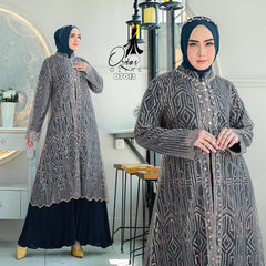 GAMIS OZIAS TILE ROMPI 07013 LD 105 I Gamis Kondangan Cantik I Gamis Fashion Lamaran Nyaman Panjang