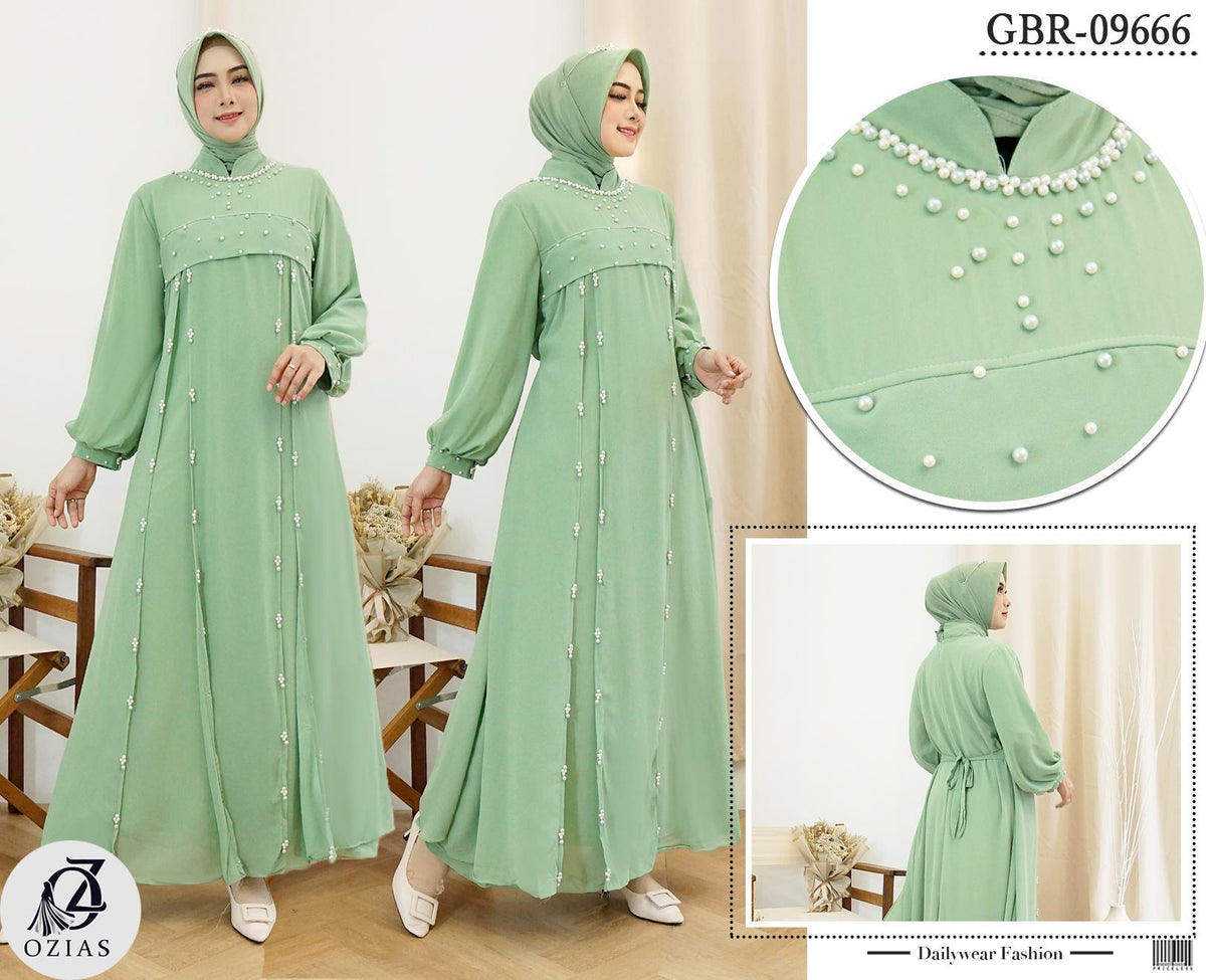 GAMIS OZIAS CERUTY 09666 LD 105 I Gamis Simpel Kondangan I Gamis Wanita Muslimah