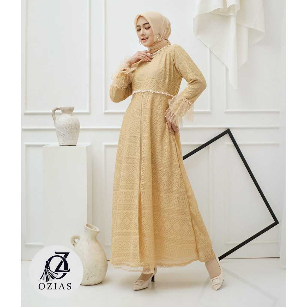 GAMIS OZIAS BROKAT PREMIUM 09630 LD 105 I Gamis Simpel Remaja I Gamis Lebaran