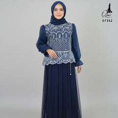 GAMIS OZIAS TILE 07352 LD 105 I Gamis Kondangan Wanita I Gamis Fashion Casual