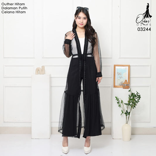 VEST OUTER TILE OZIKO 03244 06434 LD 105 I Outer Kondangan Wanita I Outer Fashion Casual