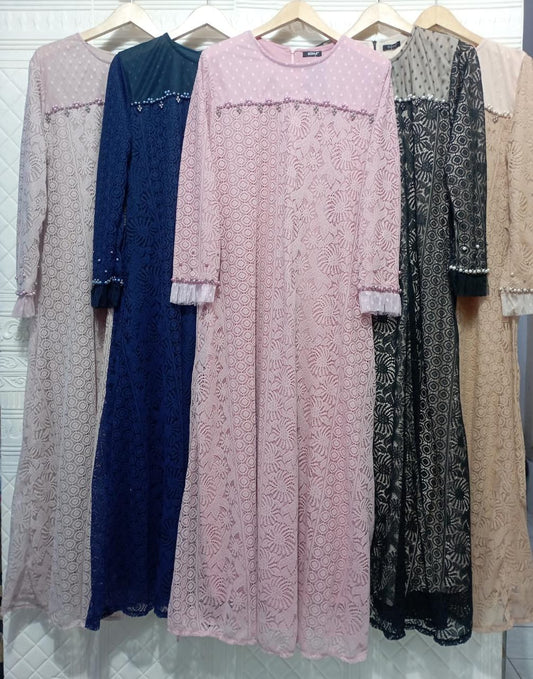 GAMIS OZIAS BROKAT 09328 LD 105 I Gamis Kondangan Cantik I Gamis Fashion Remaja