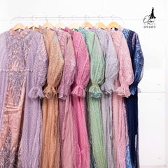 GAMIS OZIAS TILE PREMIUM 09409 LD 105 I Gamis Pesta Remaja I Gamis Wanita Muslimah Nyaman Panjang Fit Mewah Dress Lebaran