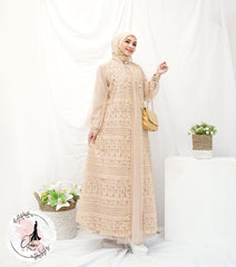 GAMIS OZIAS BROKAT KAGURA 09856 LD 105 & 120 I Gamis Kondangan Cantik I Gamis Pesta Nyaman Panjang Muslim Santai