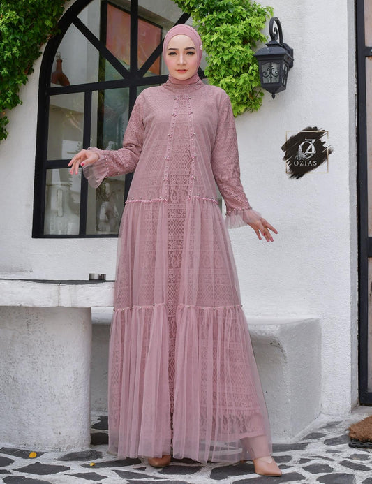 GAMIS OZIAS BROKAT KAGURA 09947 LD 105 l Gamis Pesta Mewah l Busana Muslimah Kondangan