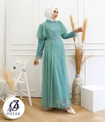 GAMIS OZIAS BROKAT 09714 LD 105 I Gamis Kondangan Simpel I Gamis Fashion Muslimah