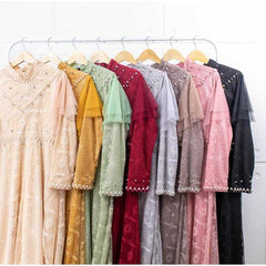 GAMIS OZIKO BROKAT PREMIUM LD 105 I Gamis Formal wanita I Fashion Muslimah Kondangan I 09911 09952 Nyaman Panjang Santai