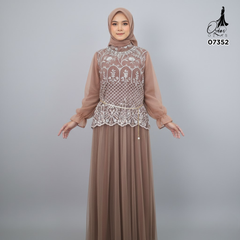 GAMIS OZIAS TILE 07352 LD 105 I Gamis Kondangan Wanita I Gamis Fashion Casual