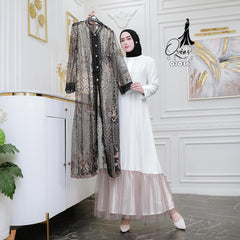 GAMIS OZIAS TILE 07036 LD 105 I Gamis Kondangan Rompi I Gamis Casual Panjang Muslim