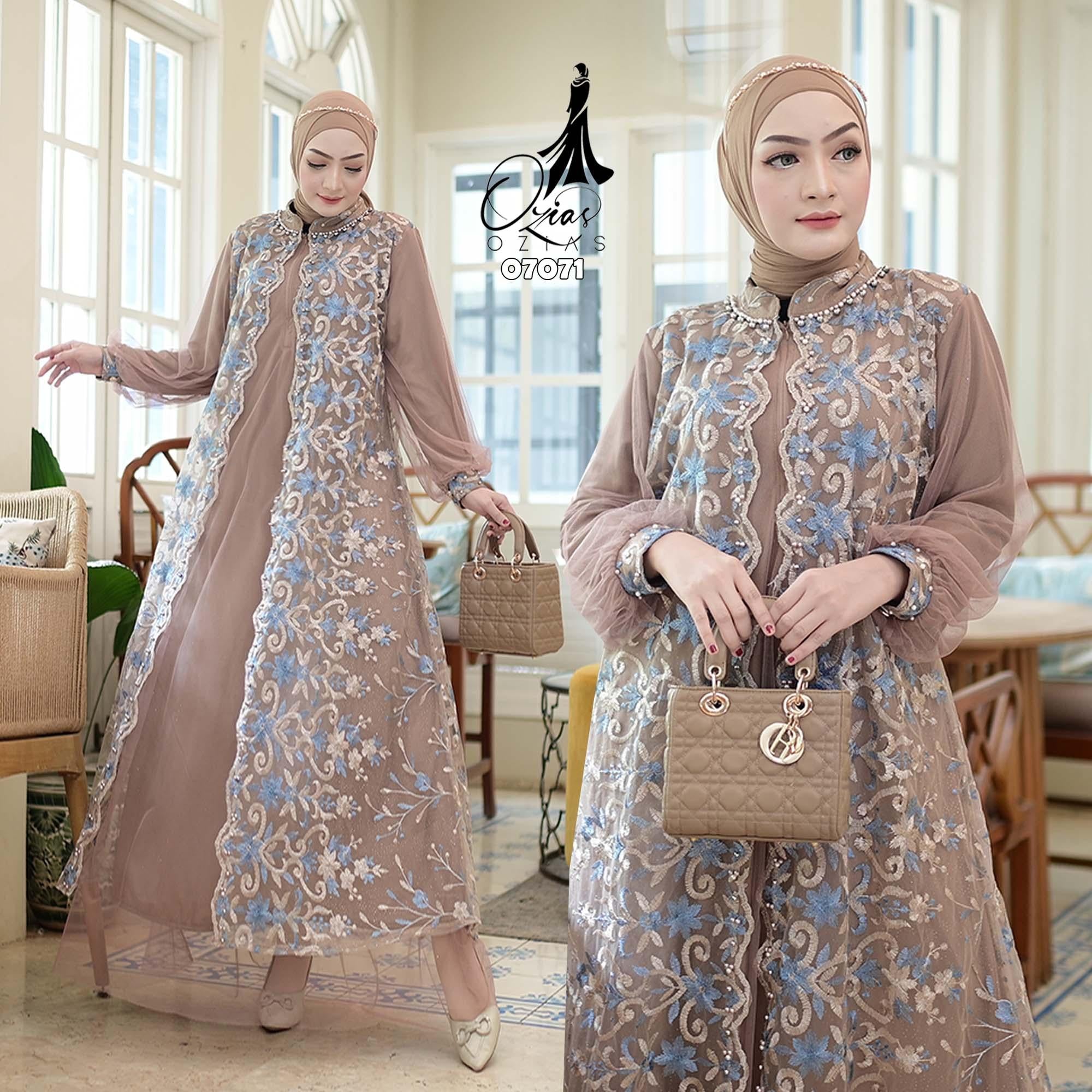 GAMIS OZIAS TILE NAMIRA 07071 LD 105 I Gamis Kondangan Cantik I Gamis Fashion Muslimah.